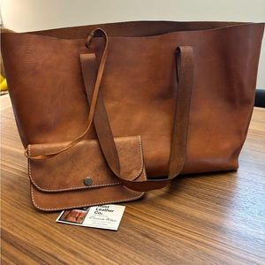 Handmade leather tote